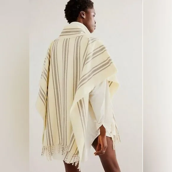 Free People Mountain Top Striped Poncho - Picture 2 of 8